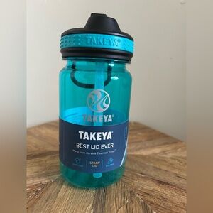 Takeya 14oz Tritan Teal Water Bottle with Straw Lid